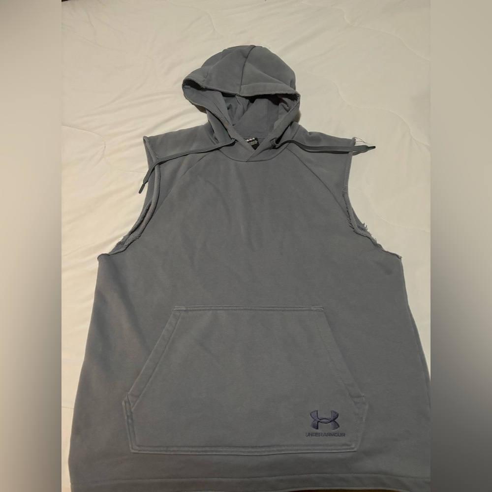 Under Amour Blue/Grey Sleeveless Hoodie